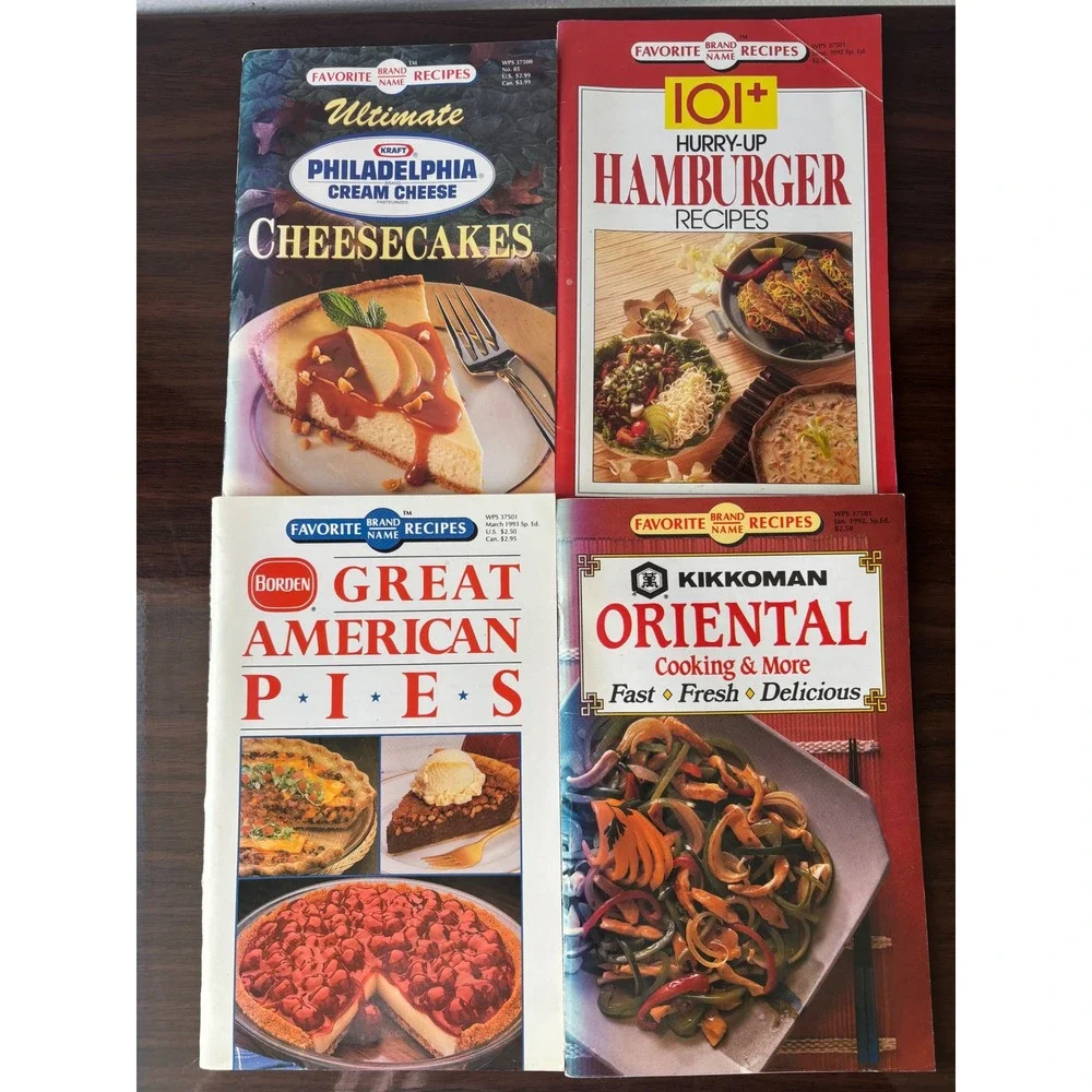 Vintage Favorite Brand Name Recipes 4 Booklet Lot Philadelphia Borden Kikkoman